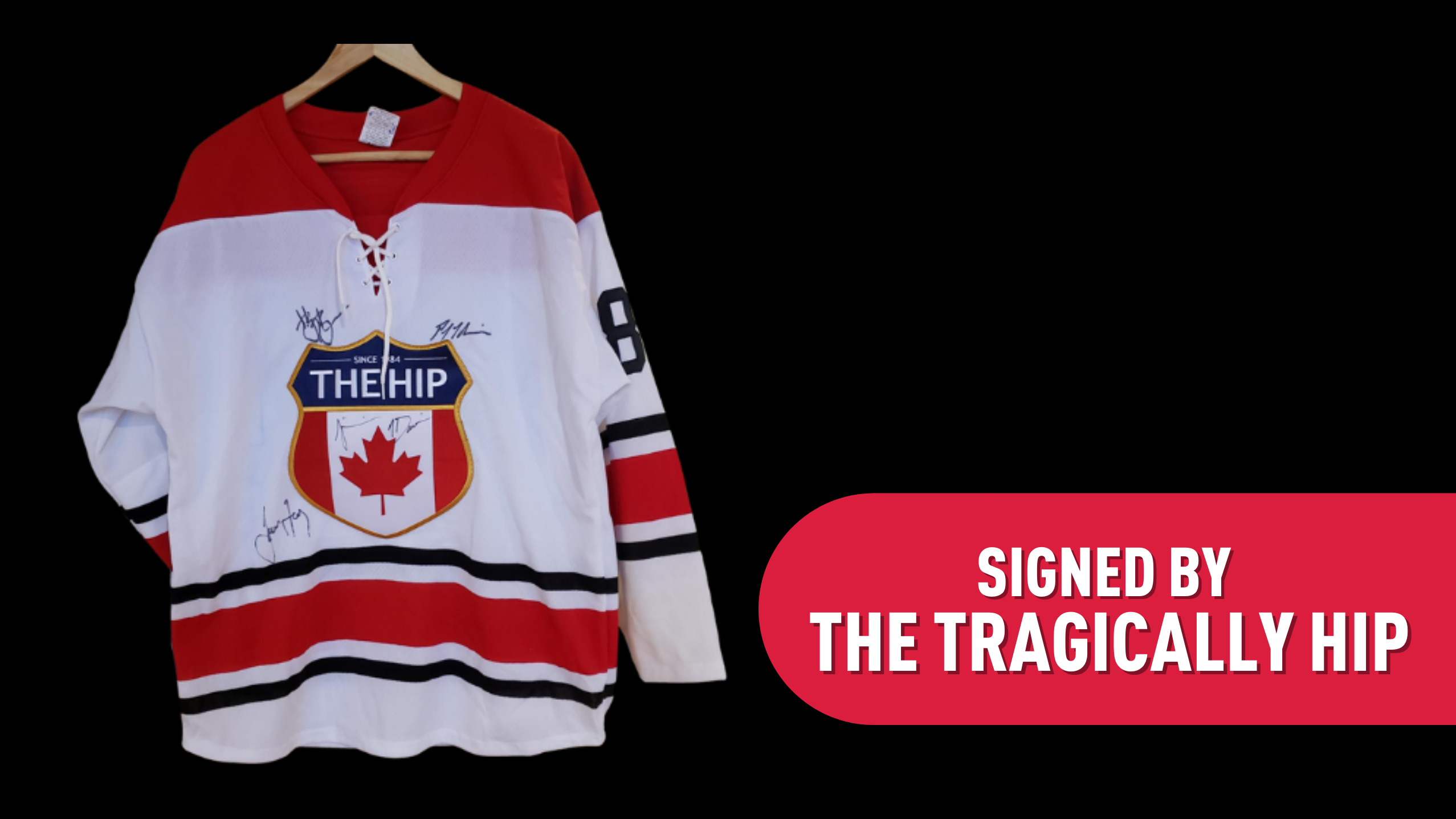 Rare Hip Hockey Jersey – Signed by The Tragically Hip!